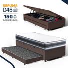 Cama Box Baú com Colchão de Espuma D45 Double Face Territory Hellen + Auxiliar Solteiro 88cm