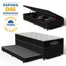 Cama Box Baú com Colchão de Espuma D45 Ortobom Airtech 150 + Auxiliar Unique Solteiro 88cm Cama Box Baú com Colchão de Espuma D45 Ortobom Airtech 150 + Auxiliar Unique Solteiro 88cm