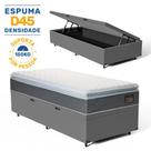 Cama Box Baú com Colchão de Espuma D45 Pillow Top Fort Comfort Solteiro 88cm