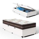 Cama Box Baú com Colchão de Molas Anjos Classic Pocket Solteiro King 96cm