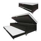 Cama Box Baú com Colchão de Molas Ensacadas acoplado e Auxiliar de Espuma Lyon Solteiro 88cm