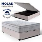 Cama Box Baú com Colchão de Molas Ensacadas D33 Ortobom Pillow In Freedom Casal 138 cm