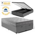 Cama Box Baú com Colchão de Molas Ensacadas DAngelis Ultra Spring Queen 158 cm