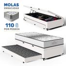 Cama Box Baú com Colchão de Molas Ensacadas Double Face Essence Probel Auxiliar Solteiro 88 cm