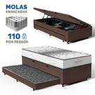 Cama Box Baú com Colchão de Molas Ensacadas Double Face Essence Probel Auxiliar Solteiro 88 cm Cama Box Baú com Colchão de Molas Ensacadas Double Face Essence Probel Auxiliar Solteiro 88 cm