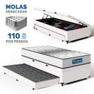 Cama Box Baú com Colchão de Molas Ensacadas Double Face Essence Probel + Auxiliar Solteiro 88cm