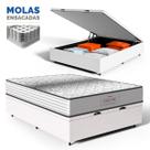 Cama Box Baú com Colchão de Molas Ensacadas Double Face Essence Probel Casal 138 cm