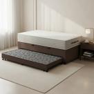 Cama Box Baú com Colchão de Molas Ensacadas Ortobom One Face Plenno Superpocket + Auxiliar de Espuma Solteiro 88cm