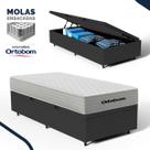 Cama Box Baú com Colchão de Molas Ensacadas Ortobom One Face Plenno Superpocket Solteiro 88cm Cama Box Baú com Colchão de Molas Ensacadas Ortobom One Face Plenno Superpocket Solteiro 88cm