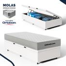 Cama Box Baú com Colchão de Molas Ensacadas Ortobom One Face Plenno Superpocket Solteiro 88cm