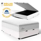 Cama Box Baú com Colchão de Molas Ensacadas Pillow Top Flora Casal 138 cm