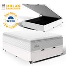 Cama Box Baú com Colchão de Molas Ensacadas Pillow Top Flora Casal 138cm