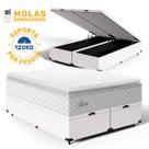 Cama Box Baú com Colchão de Molas Ensacadas Pillow Top Flora Queen 158 cm Cama Box Baú com Colchão de Molas Ensacadas Pillow Top Flora Queen 158 cm