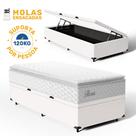 Cama Box Baú com Colchão de Molas Ensacadas Pillow Top Flora Solteiro 88 cm