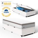 Cama Box Baú com Colchão de Molas Ensacadas Pillow Top Neve Solteiro 88 cm