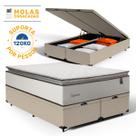 Cama Box Baú com Colchão de Molas Ensacadas Pillow Top Supreme Lux Queen 158 cm