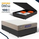 Cama Box Baú com Colchão Gazin de Espuma D60 Double Face Force PLUS Casal 138cm