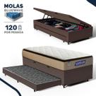 Cama Box Baú com Colchão Gazin de Molas Ensacadas Pillow Top Air Pro + Auxiliar de Espuma Solteiro 88cm Cama Box Baú com Colchão Gazin de Molas Ensacadas Pillow Top Air Pro + Auxiliar de Espuma Solteiro 88cm