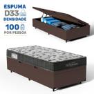 Cama Box Baú com Colchão Ortobom de Espuma D33 ISO 100 Solteiro 78 cm