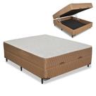 Cama Box Baú Conjugado Casal Santo Box Mola Bonnel Marrom 59x138x188 Cama Box Baú Conjugado Casal Santo Box Mola Bonnel Marrom 59x138x188