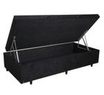 Cama Box Baú de Solteiro, Suede Preto Cama Box Baú de Solteiro, Suede Preto