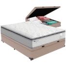 Cama Box Baú E Colchão Amsterdã Molas Ensacadas Casal Probel Casal Bege