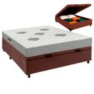 Cama Box Bau e Colchão Casal D28 Confort Premium Inovaflex - Marrom