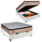 Cama Box Bau e Colchão Casal D33 Luxe Hellen Branco