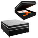 Cama Box Bau e Colchão Casal Molas Ensacadas Classic Airflex Colchões Preto Cama Box Bau e Colchão Casal Molas Ensacadas Classic Airflex Colchões Preto