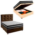 Cama Box Bau e Colchão Casal Molas Ensacadas Classic + Cabeceira Begetiza Cama Box Bau e Colchão Casal Molas Ensacadas Classic + Cabeceira Begetiza