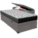 Cama Box Baú e Colchão ISO100 Espuma D33 Solteiro Ortobom