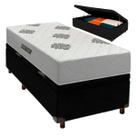 Cama Box Bau e Colchão Solteiro D28 Confort Premium Inovaflex - Preto