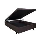 Cama Box Baú Frontal CASAL PADRÃO Bourbon Corano Linho Marrom - 138x188