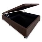 Cama Box Baú Frontal SOLTEIRÃO VIÚVA Linho Tabaco / Marrom Cosmopolita Canvas - 120x200