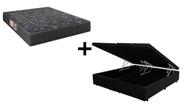 Cama Box Baú King 193 Bipartido Tecido Sintético Preto com Colchão Florenza Espuma D28 Preto Cama Box Baú King 193 Bipartido Tecido Sintético Preto com Colchão Florenza Espuma D28 Preto