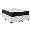 Cama Box Baú King 193 Tecido Sintético Branco Com Colchão Marrocos - Poliéster - Espuma D33 30cm Cama Box Baú King 193 Tecido Sintético Branco Com Colchão Marrocos - Poliéster - Espuma D33 30cm