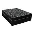 Cama Box Baú King 193 Tecido Sintético Preto Com Colchão Espuma D20 - Tampo Preto Bello Box 12cm