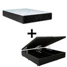 Cama Box Baú King 193 Tecido Sintético Preto Com Colchão Marrocos - Poliéster - Espuma D33 30cm Cama Box Baú King 193 Tecido Sintético Preto Com Colchão Marrocos - Poliéster - Espuma D33 30cm
