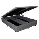 Cama Box Baú King 193x203 Cinza com Pistão a Gás Cama Box Baú King 193x203 Cinza com Pistão a Gás