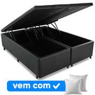 Cama Box Baú King Base 193x203x52cm Varias Cores + 2 Travesseiros FL - Colchomax