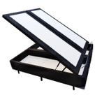 Cama Box Baú King Bipartido Belos Sonhos Poliéster Preto 41x193x203