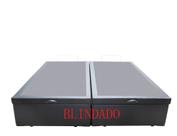 Cama Box Baú King Bipartido Blindado Siintético Cinza Com Pistão A Gás Cama Box Baú King Bipartido Blindado Siintético Cinza Com Pistão A Gás