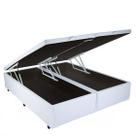 Cama Box Baú King Bipartido Sintético Branco 42x193x203 Cama Box Baú King Bipartido Sintético Branco 42x193x203