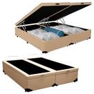 Cama Box Baú King Bipartido Sintético SerenePrime Bege 192x203x44