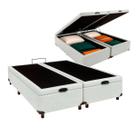 Cama Box Bau King Blindado Nature Branco 193x203
