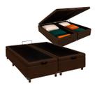Cama Box Bau King Blindado Nature Marrom 193x203 Cama Box Bau King Blindado Nature Marrom 193x203