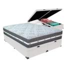 Cama Box Baú King Branco + Colchão Black Graphite 32 Molas Ensacadas Anjos