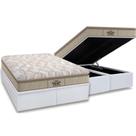 Cama Box Baú King: Colchão Anatômico Probel D33 / AG65 Guarda Costas Extreme Resistence Pillow Top + Base CRC Courano White(193x203)