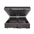 Cama Box Baú King Colchão Classic Mola Ensacada + Box Bipartido Sintético Marrom Serra Negra 67x193x203