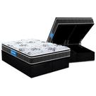 Cama Box Baú King: Colchão Espuma Probel D40 Guarda Costas Premium Hiper Firme Euro Pillow + Base CRC Suede Black(193x203)